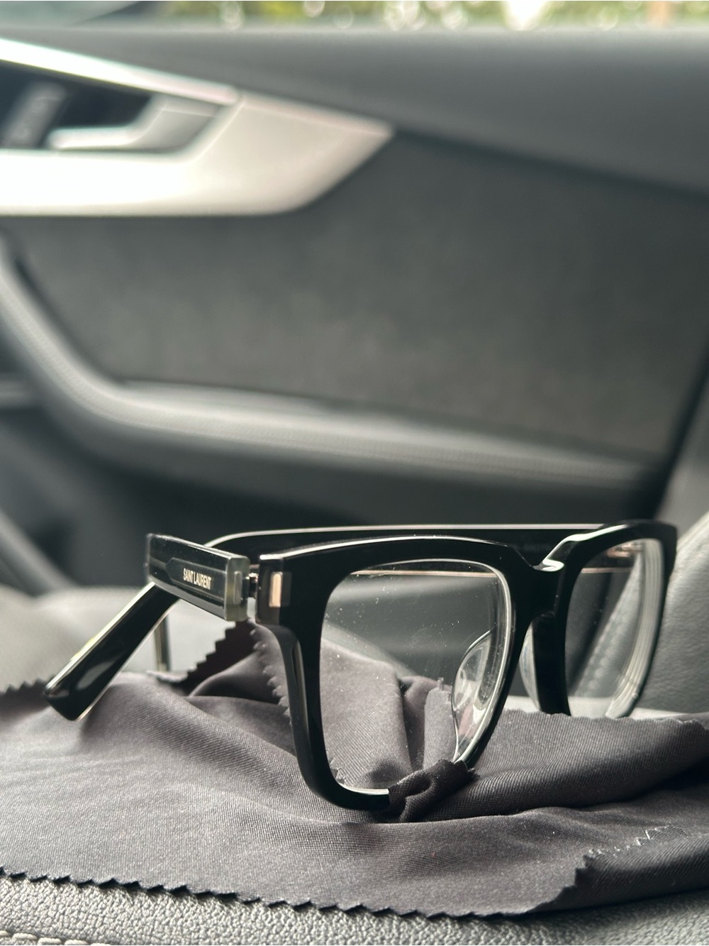 Saint Laurent Glossy Black Logo Eyewear